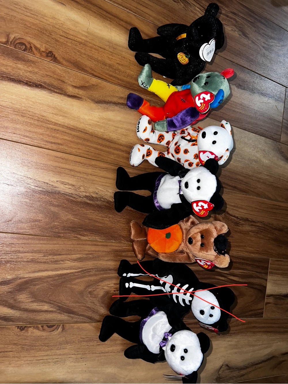 6 TY Halloween Bears